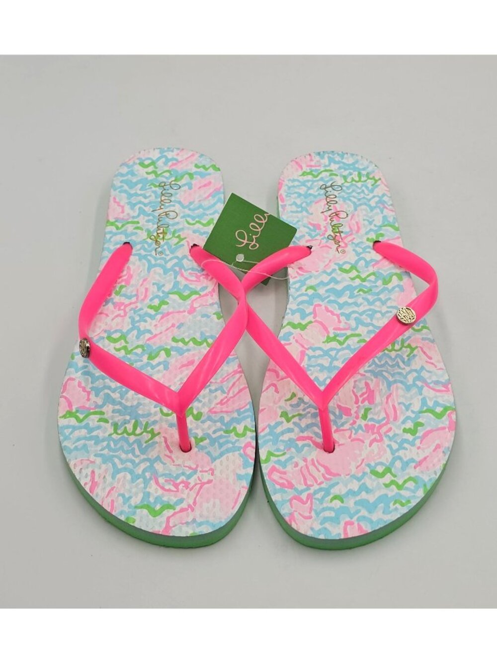 NWT Lilly Pulitzer Women's Multicolor Lobstah Roll Pool Flip-Flops Size 7/8 3751 - Picture 5 of 13